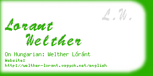 lorant welther business card
